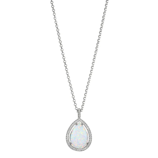 Charles Garnier Sterling Silver Opal Necklace