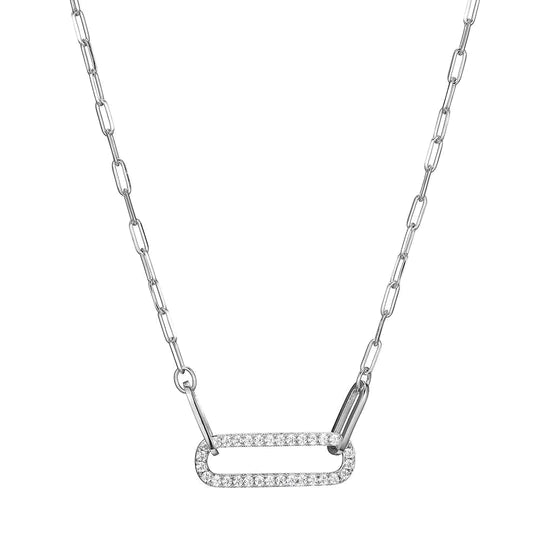 Charles Garnier Sterling Silver Necklace Paperclip Chain