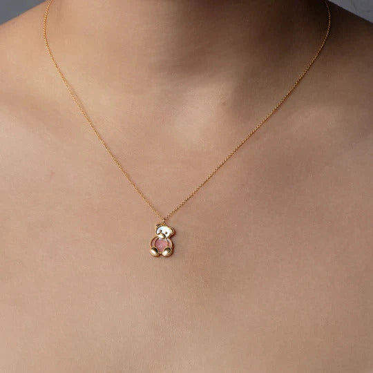 Phillip Gavriel Gold Popcorn Teddy Bear Necklace
