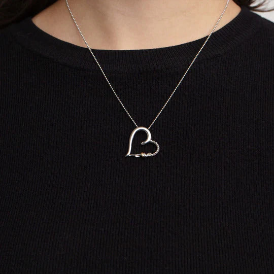Phillip Gavriel Open Heart Popcorn Love Knot Necklace