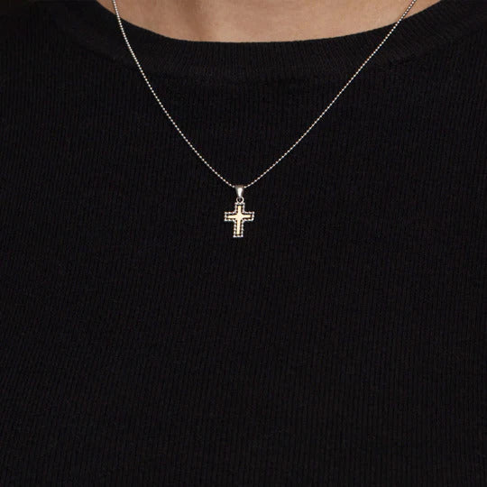 Phillip Gavriel Popcorn Cross Pendant