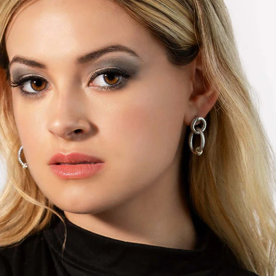 Phillip Gavriel Popcorn Diamond Circle Drop Earrings