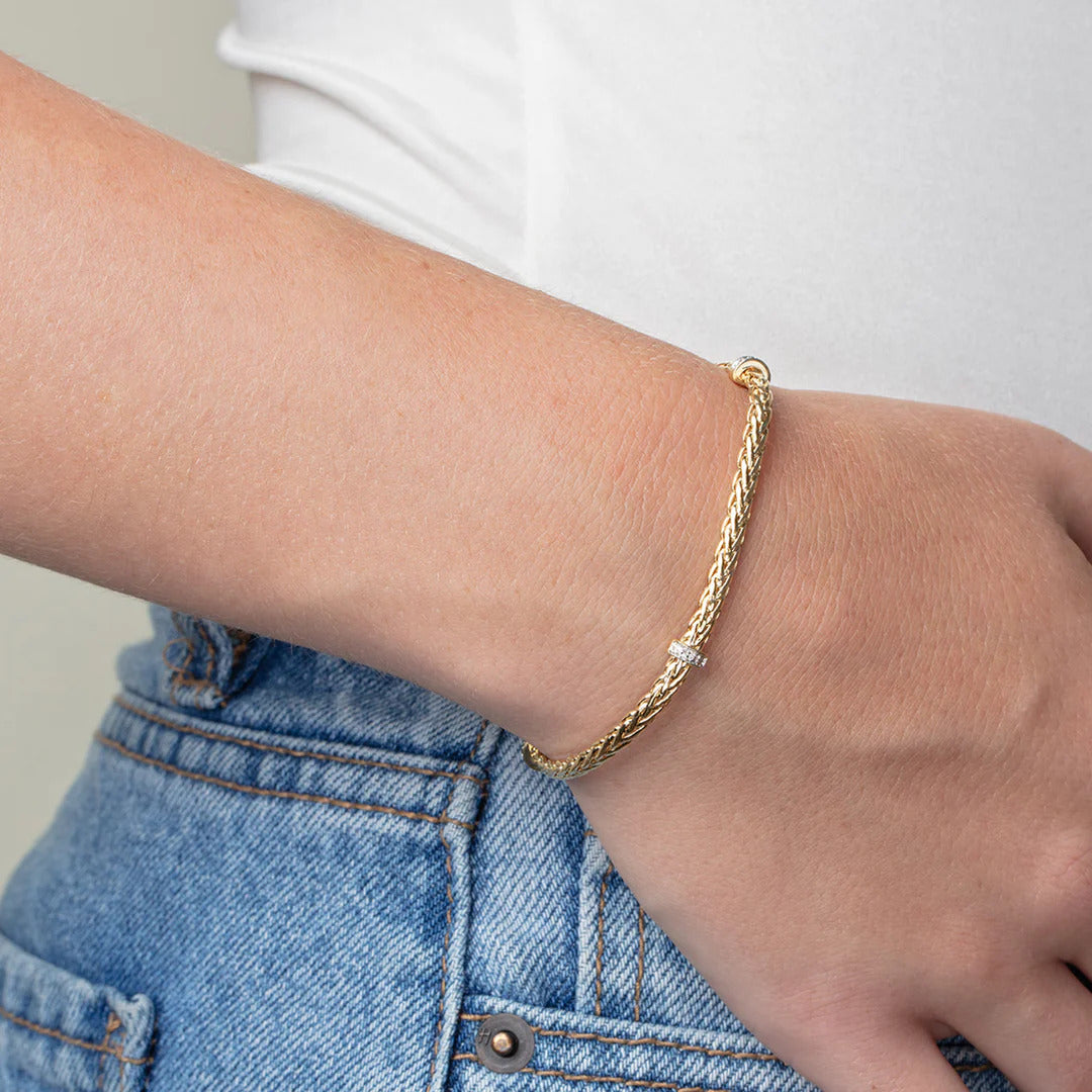 Phillip Gavriel Woven Stationed Diamond Bracelet
