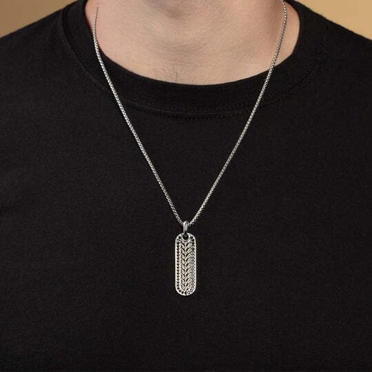 Phillip Gavriel Woven Tag Necklace