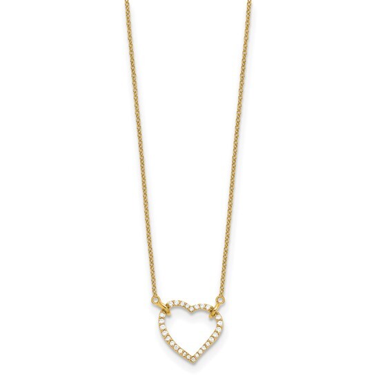 14k Gold Heart Diamond Necklace