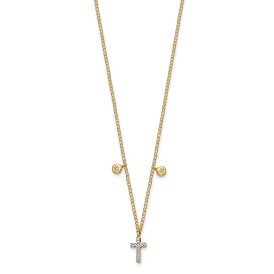 14k Diamond Cross Necklace