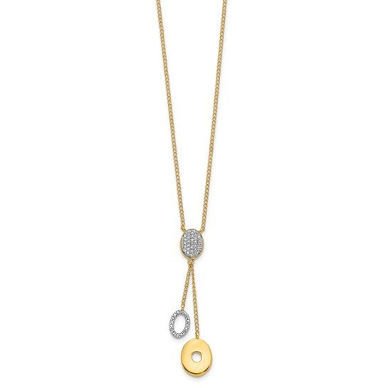14k Diamond Circles 18 inch Dangle Necklace