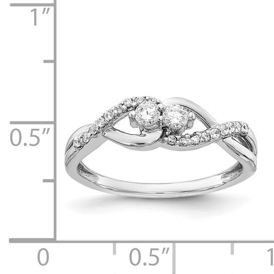 14k White Gold Diamond Fancy Ring