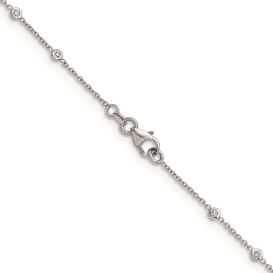 Herco 14K WG Lab Grown Diamond VS Stations gold Necklace