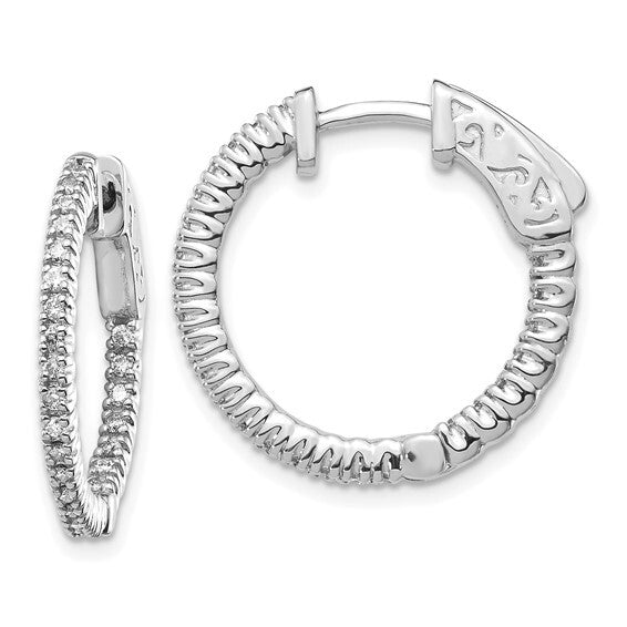 14k Oro Spotlight Lab Grown Diamond VS Round Hoop Earrings