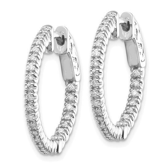 14k Oro Spotlight Lab Grown Diamond VS Round Hoop Earrings