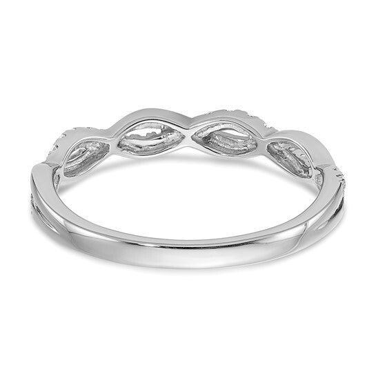 14K White Gold Lab Grown Diamond VS Twist Design Wedding Band
