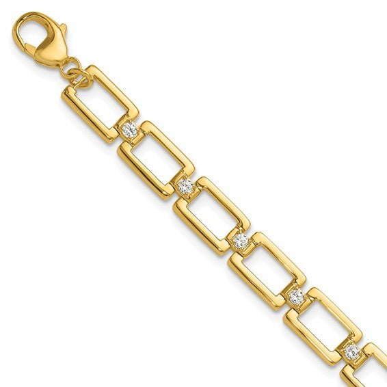 True Origin 14k yellow Lab Grown Diamond VS Fancy Link Bracelet