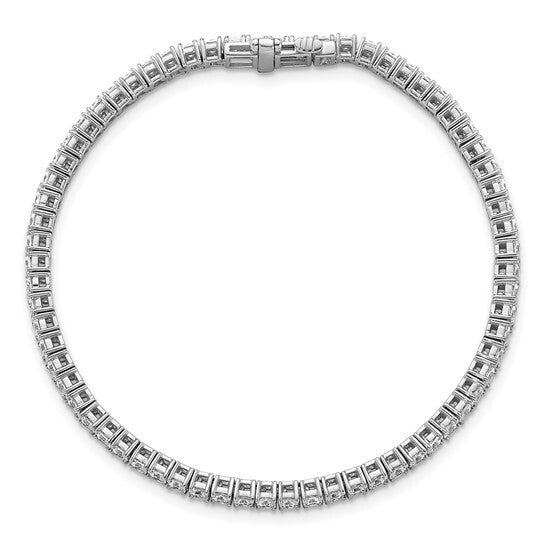 14K White Gold Lab Grown Diamond VS Princess Tennis Bracelet