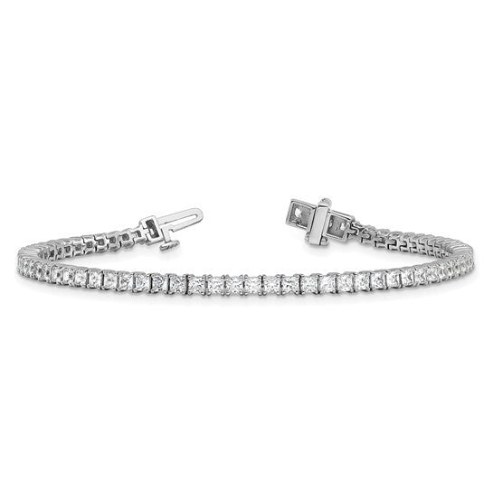 14K White Gold Lab Grown Diamond VS Princess Tennis Bracelet