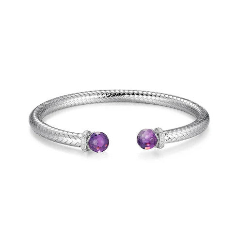 Charles Garnier Genuine Amethyst Cuff Bracelet