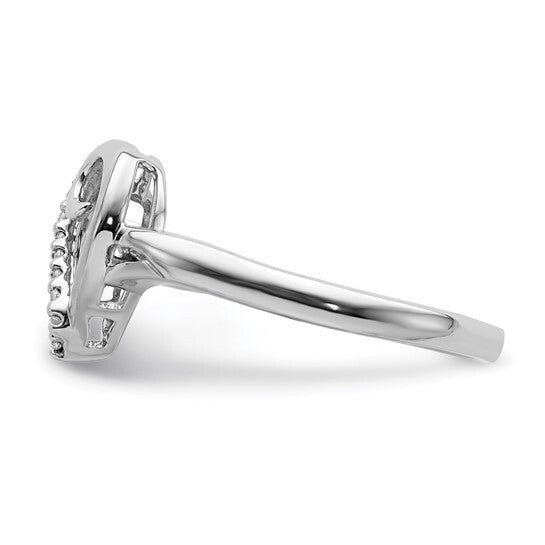 14k White Gold Diamond Heart Ring