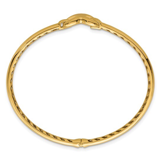 14k Polished Heart Hinged Bangle Bracelet