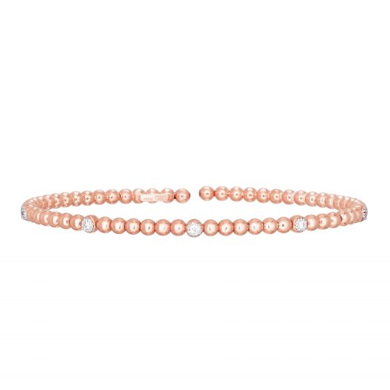 Phillip Gavriel 14k rose gold Popcorn Bead Cuff With Diamonds