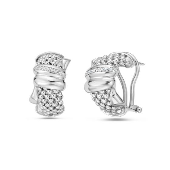 Phillip Gavriel Popcorn Knot Half Moon Earrings