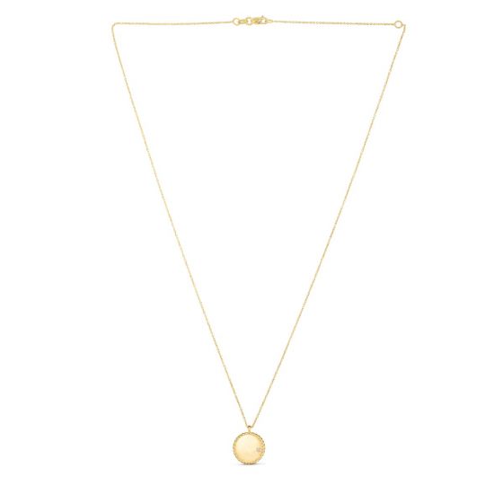 Phillip Gavriel 14k gold Diamond Plain Disc Necklace