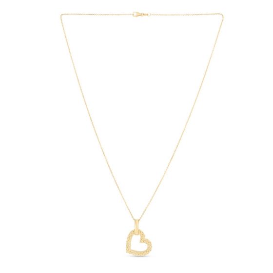 Phillip Gavriel Gold Popcorn Heart Pendant