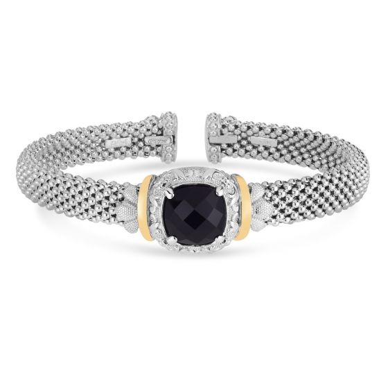 Phillip Gavriel Silver & 18K Onyx Popcorn Bangle