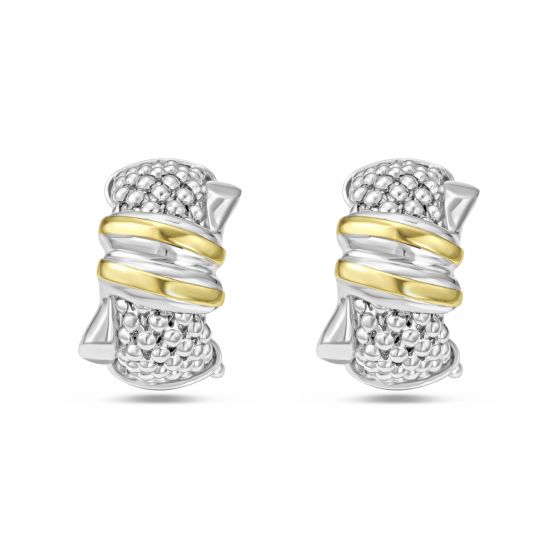 Phillip Gavriel Gold Popcorn Knot Half Moon Earrings