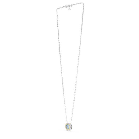Phillip Gavriel Blue Topaz Popcorn Hexagon Necklace