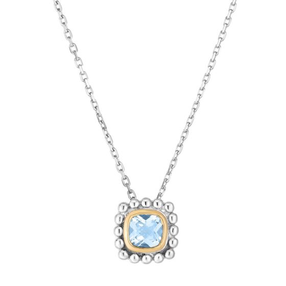 Phillip Gavriel Aquamarine Popcorn silver & 18k gold Pendant