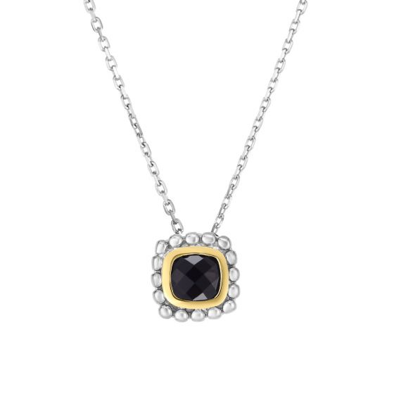 Phillip Gavriel Black Onyx Popcorn silver & 18k gold Pendant