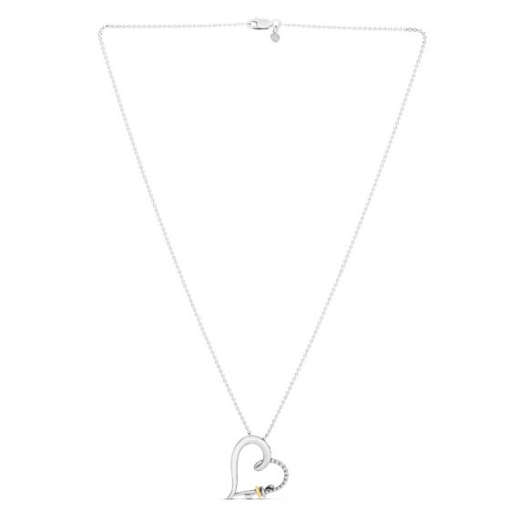 Phillip Gavriel Open Heart Popcorn Love Knot Necklace