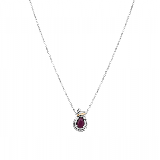 Phillip Gavriel Popcorn Love Knot Ruby Necklace