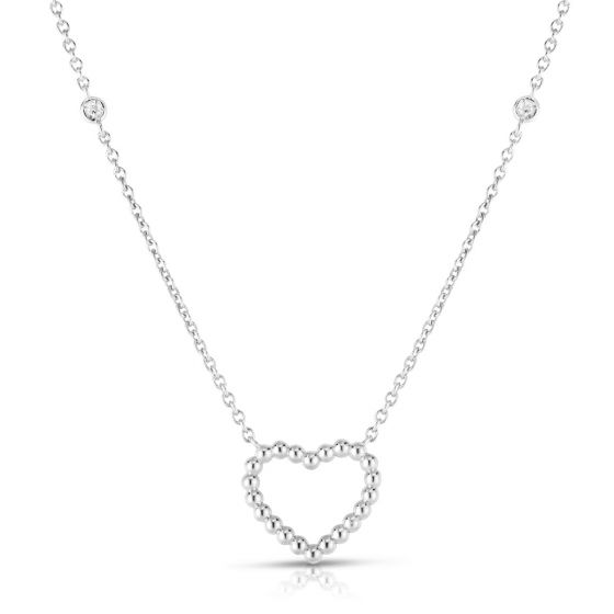 Phillip Gavriel 14k gold Popcorn Heart with diamonds Necklace