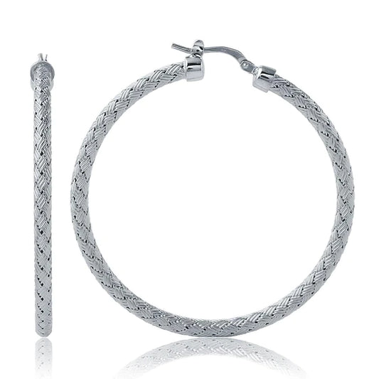 Charles Garnier Sterling Silver Earrings Round Hoop