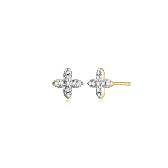 Charles Garnier Petal Flower Diamond Earrings