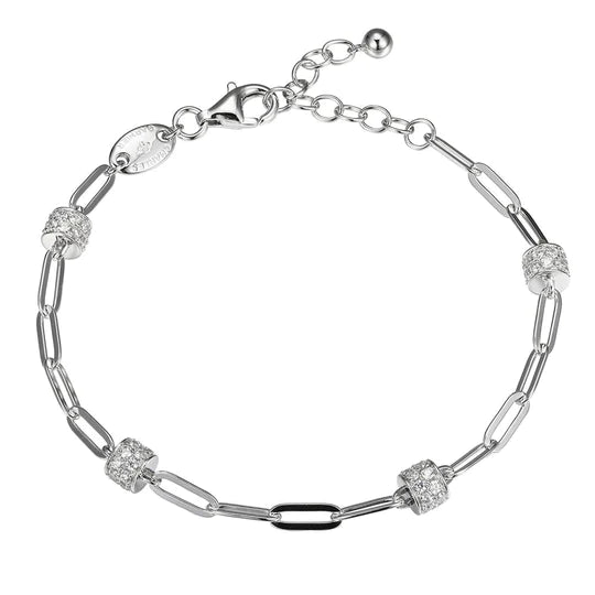 Charles Garnier Sparkling Paperclip Rondelle Bracelet