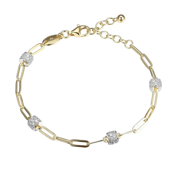 Charles Garnier Sparkling Paperclip Rondelle Bracelet