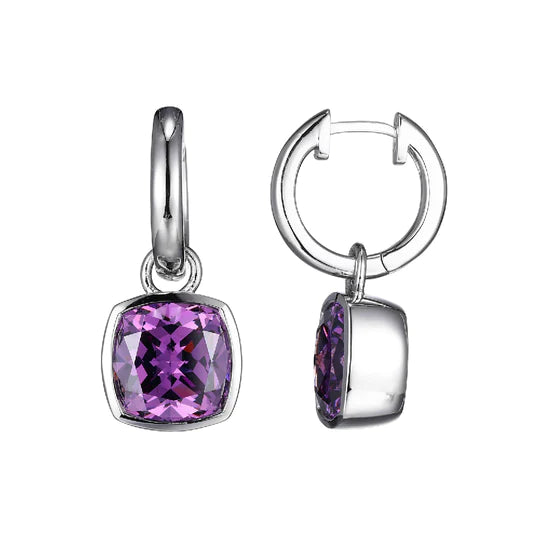 Charles Garnier Sterling Silver Earrings with Amethyst Color