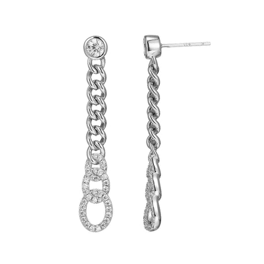 Charles Garnier Sterling Silver Curb Chain Earrings