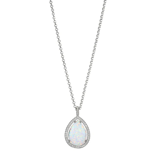 Charles Garnier Sterling Silver Opal Necklace