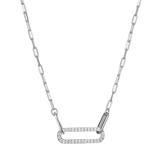 Charles Garnier Sterling Silver Necklace Paperclip Chain