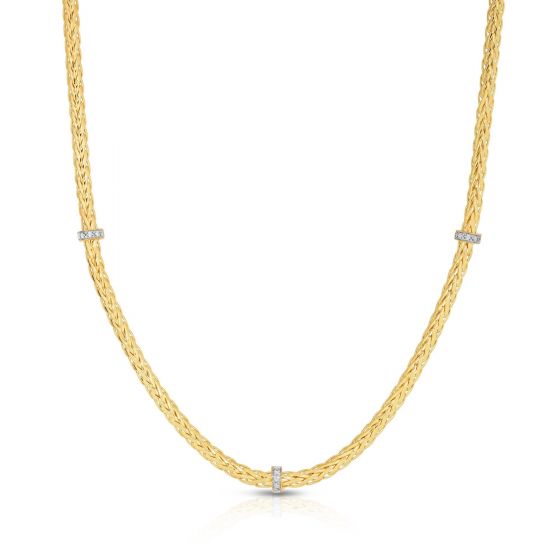 Phillip Gavriel Woven Stationed Diamond Necklace