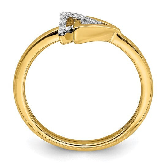 14k Double Triangle Diamond Ring