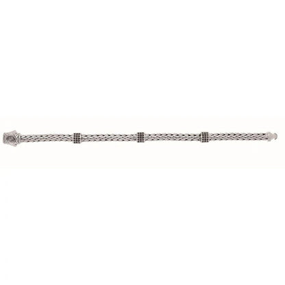 Phillip Gavriel Woven Black Sapphire Three Station Bracelet