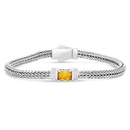 Phillip Gavriel Woven Sterling Silver Citrine Bracelet