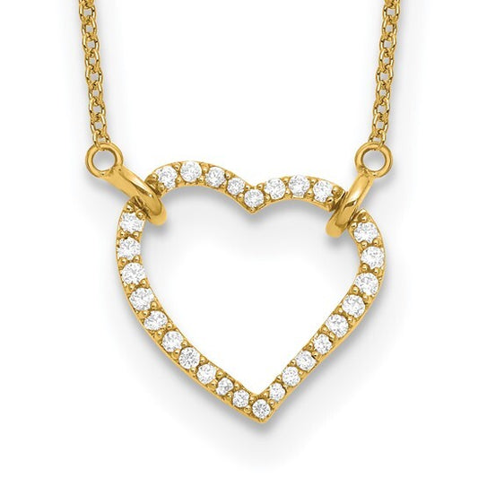 "14K Yellow Gold Heart Pendant Necklace with Diamond Accent, 18-inch Cable Chain, 15mm Pendant – Elegant Jewelry Gift ($2,660.20 USD)"