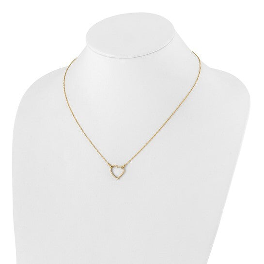 14k Gold Heart Diamond Necklace