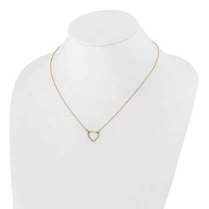 14k Gold Heart Diamond Necklace