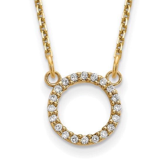 14k Diamond Open Circle Necklace